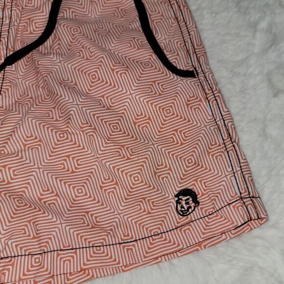 Jr. Swim Lined Shorts Trunks with Abstract Print & Navy Accents Size 5/6 - Picture 2 of 10